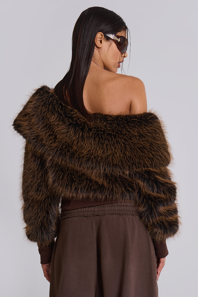 316 Off The Shoulder Fur Jumper