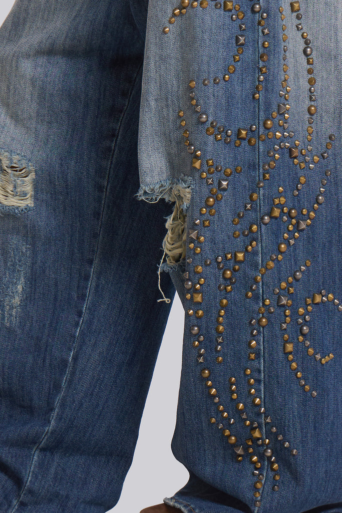 Jean Pattern Studding Tattoo Stud XL Colossus Jeans | Jaded London | Clothing