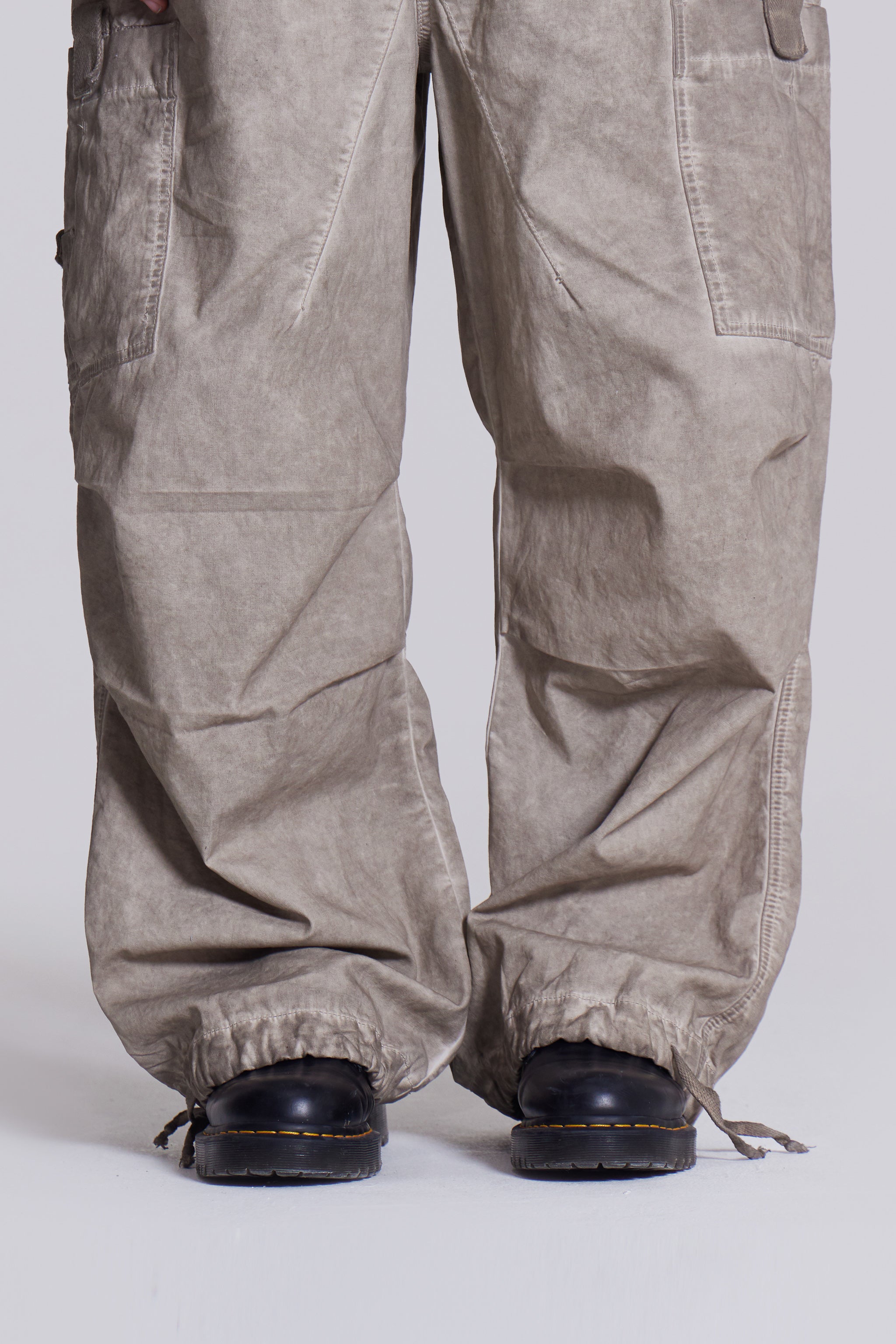 Stone Oil Wash Parachute Pants