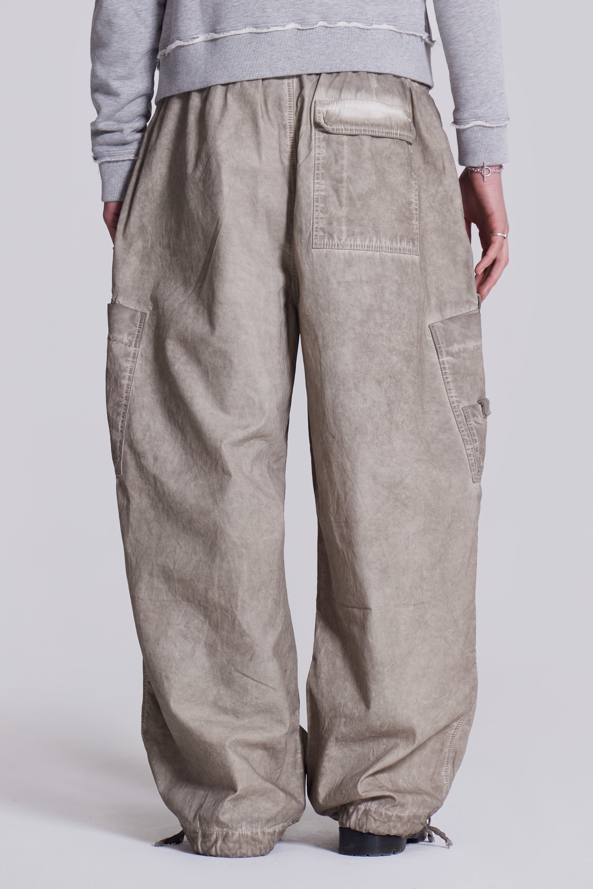 Stone Oil Wash Parachute Pants