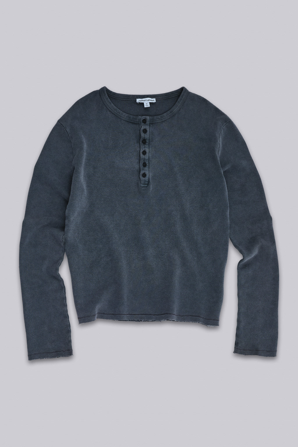Charcoal Waffle Henley Top | Jaded London | Clothing