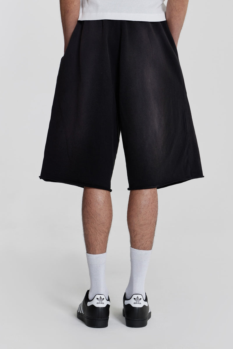 Washed Black Colossus Jersey Shorts | Jaded London