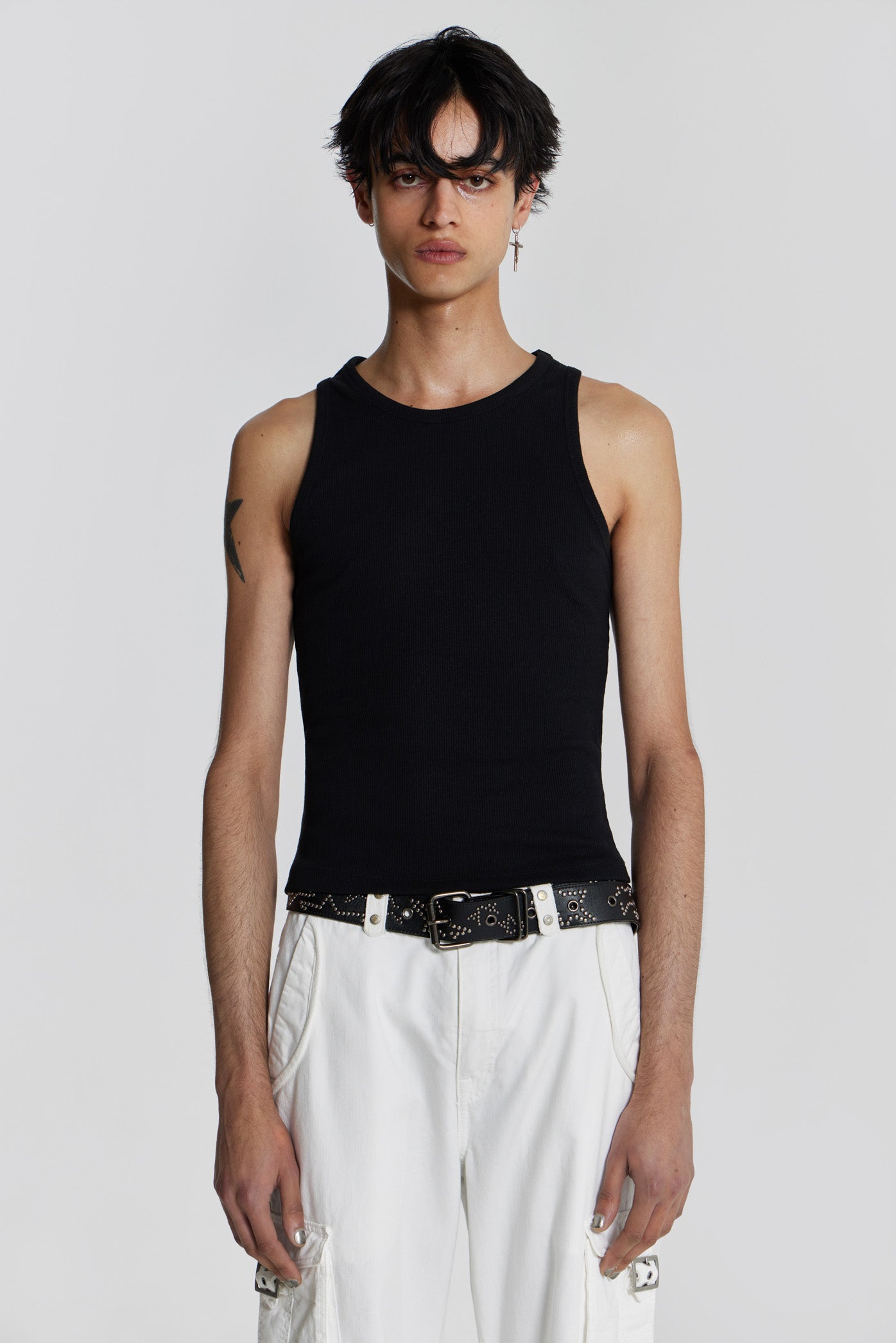 Black Recycled Rib Vest | Jaded London