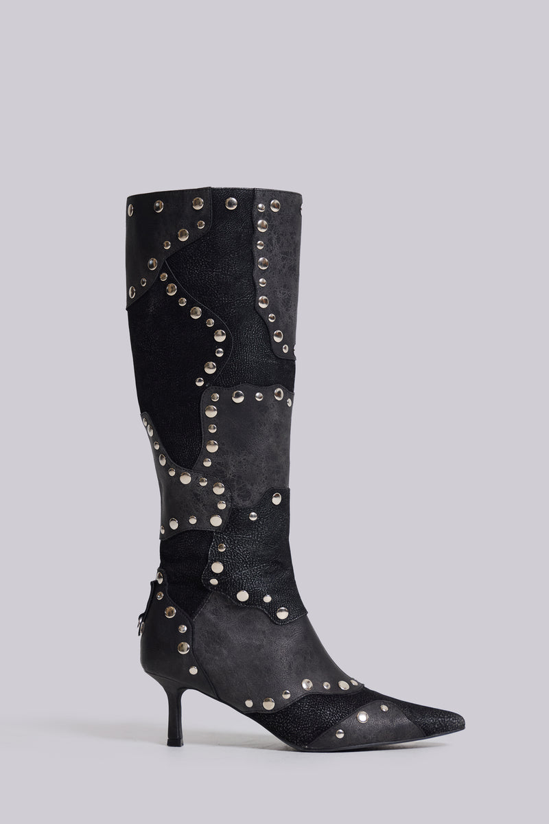 Shadow Studded Knee-High Boot