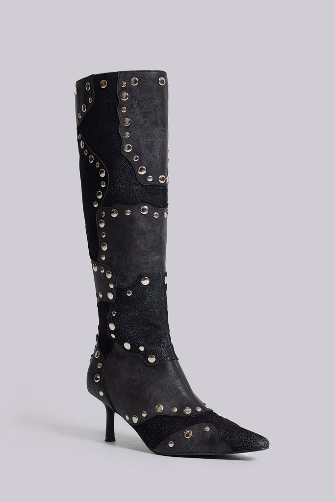 Shadow Studded Knee-High Boot