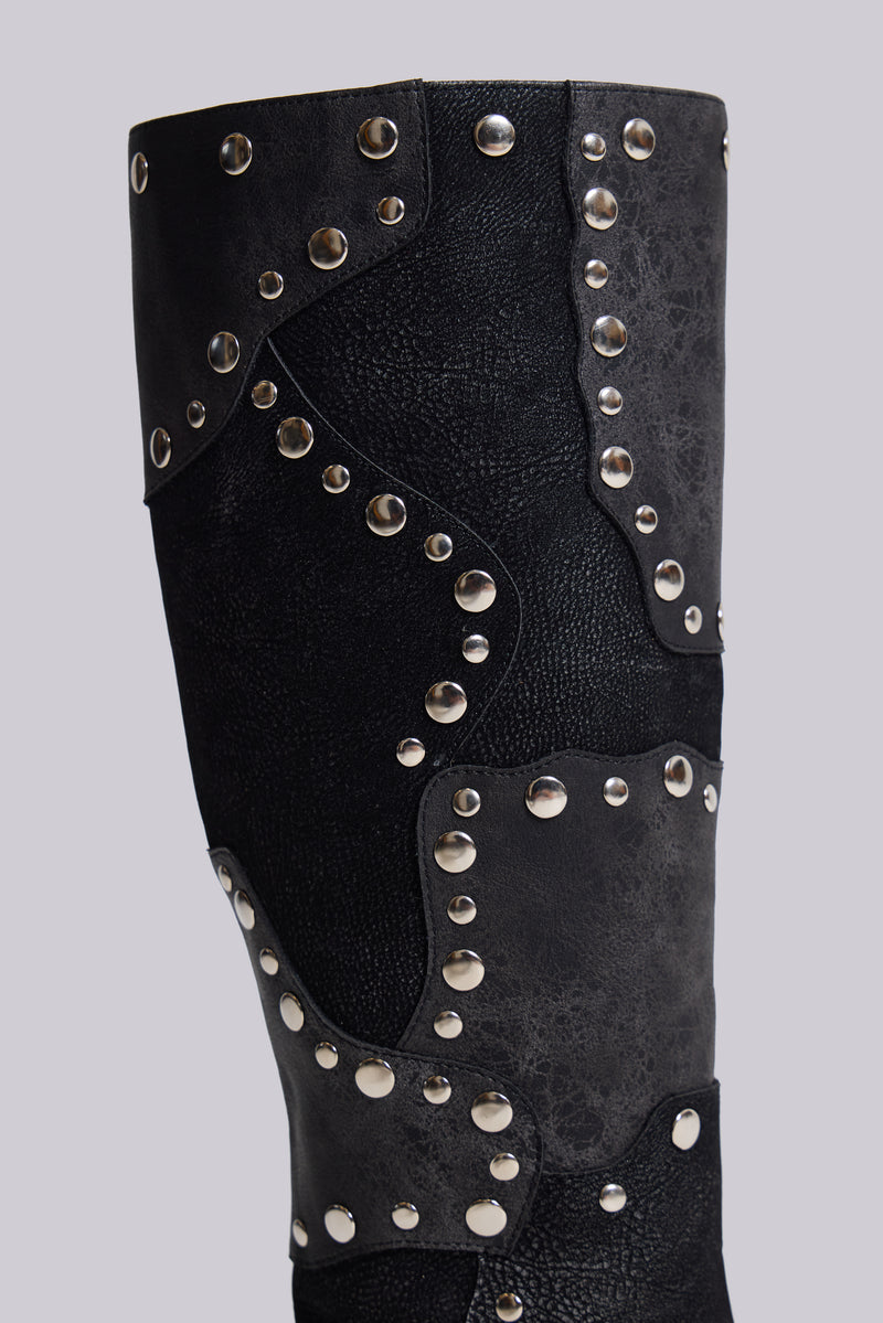 Shadow Studded Knee-High Boot