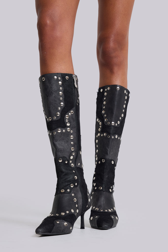 Shadow Studded Knee-High Boot