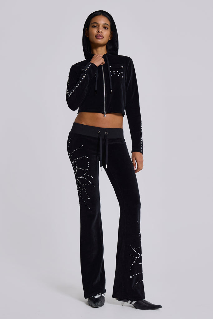 Superset Studded Velour Bootcut Trousers