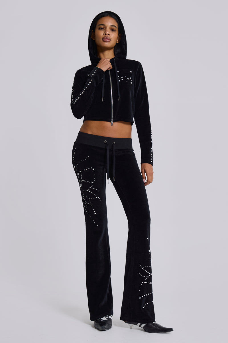 Superset Studded Velour Bootcut Trousers