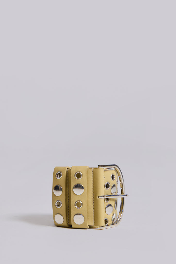 Osmium Studded Belt In Cream