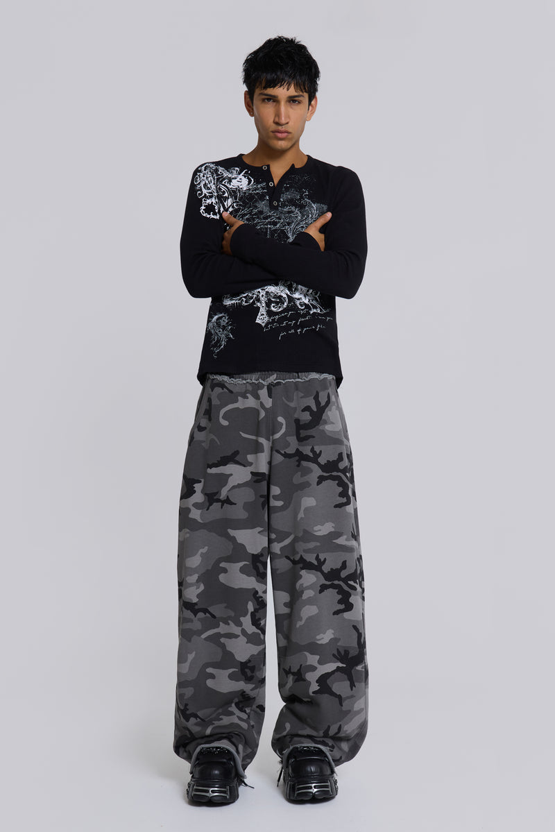 Black Baggy Camo Monster Joggers