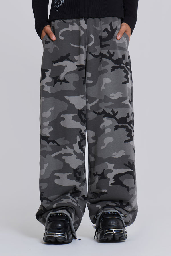 Black Baggy Camo Monster Joggers