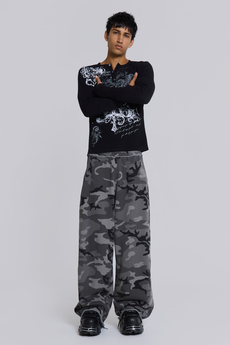 Black Baggy Camo Monster Joggers