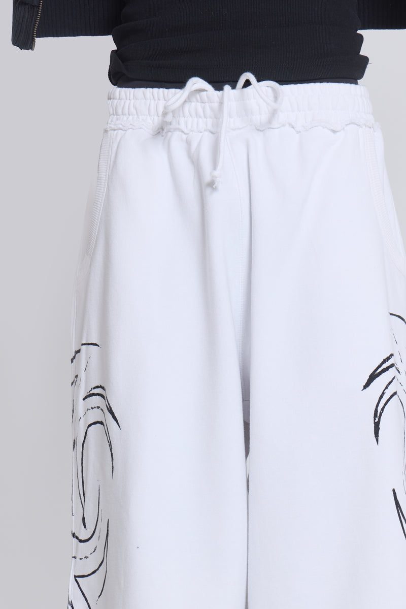 White Baggy Blade Joggers