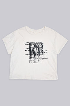 White Etching Cropped T-Shirt – view 1