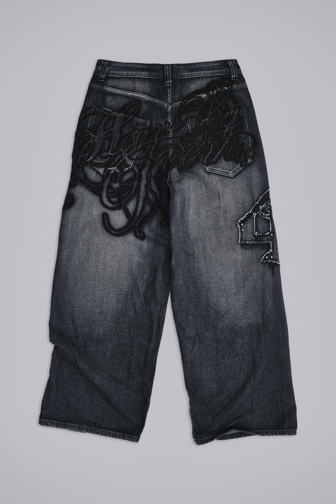 Black Raised Embroidery XL Colossus | Jaded London | Clothing