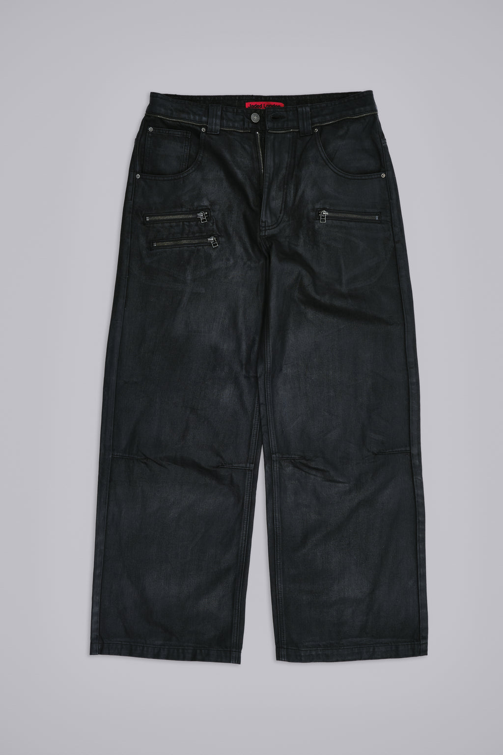 Coated Zip Colossus Jeans | Jaded London | Clothing