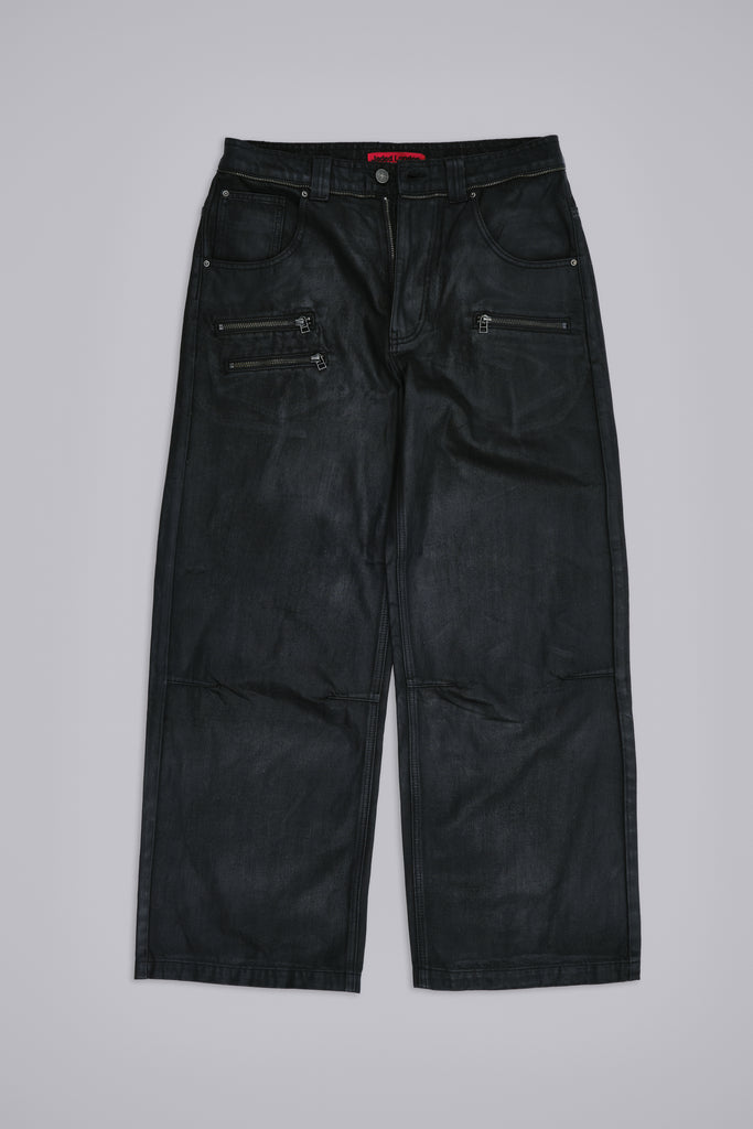 Coated Zip Colossus Jeans | Jaded London | Clothing