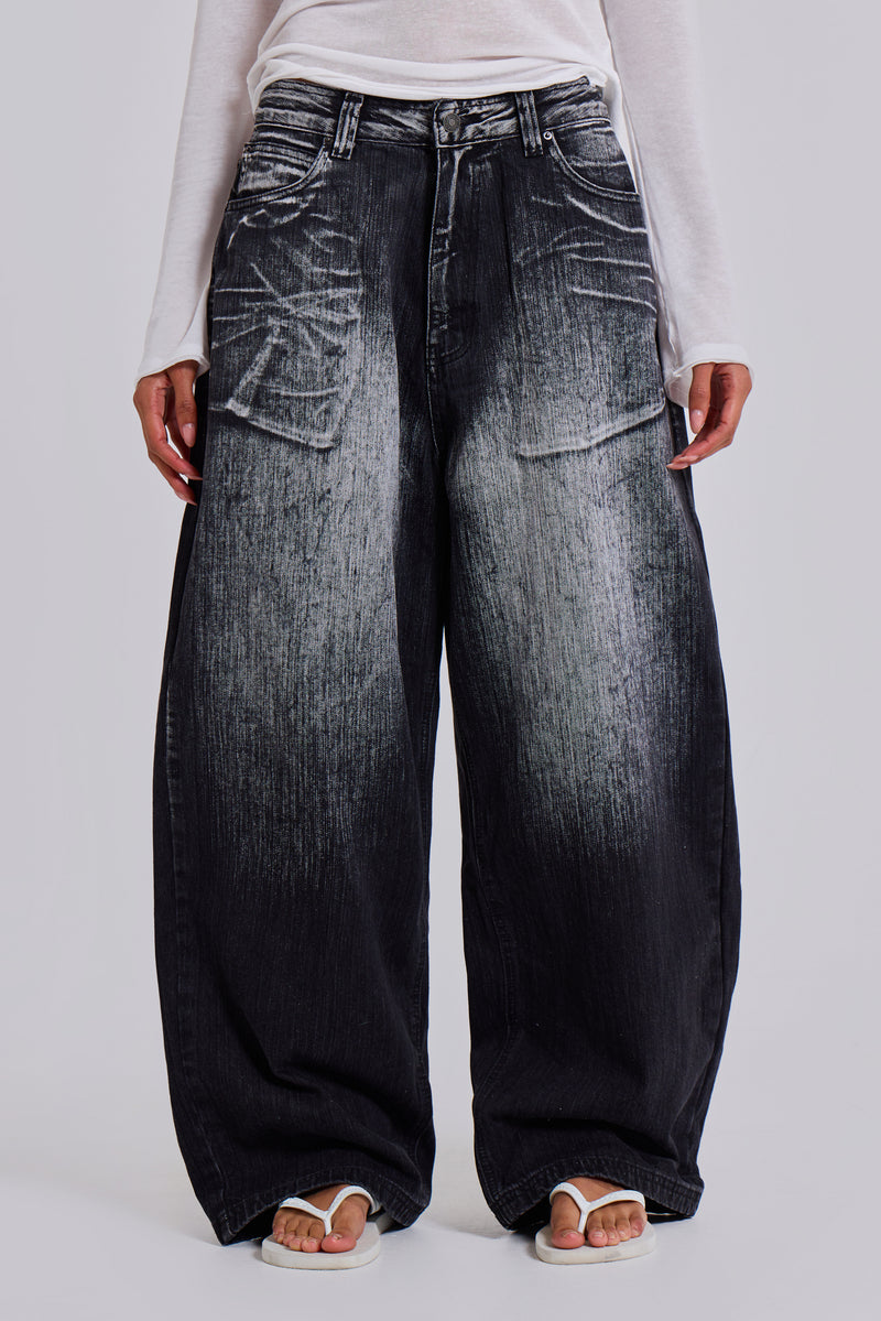 Black White Wash XL Colossus Jeans