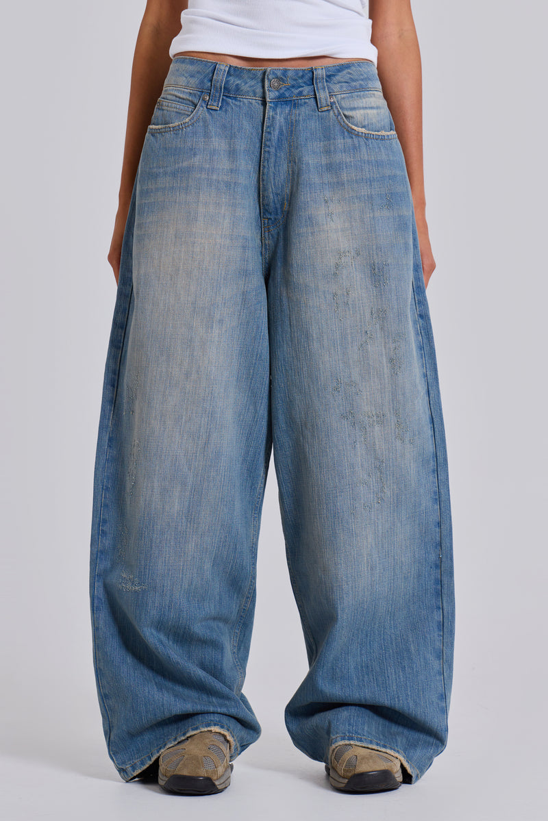 Light Wash Slub XL Colossus Jeans | Jaded London | Clothing