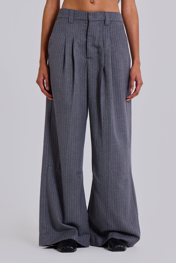 Goliath Light Grey Pinstripe Suit Pants