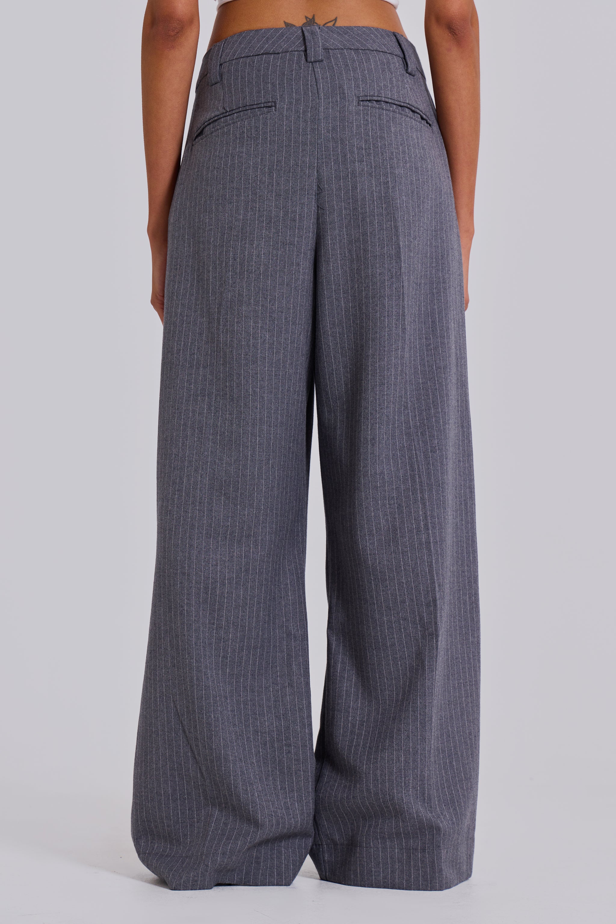 Goliath Light Grey Pinstripe Suit Pants