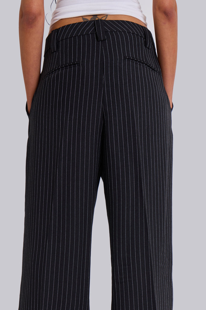 Black Pinstripe Goliath Pants