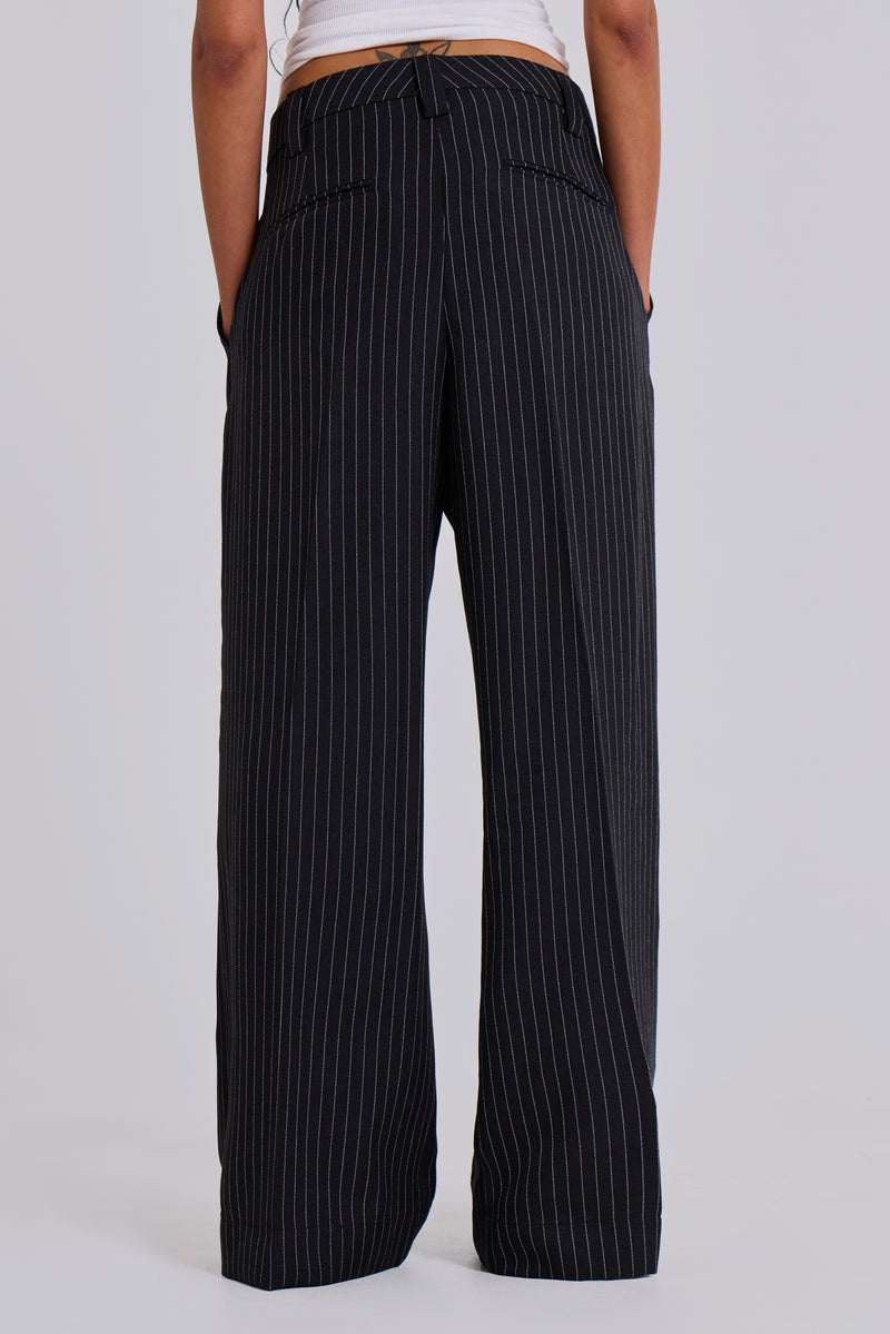 Black Pinstripe Goliath Pants