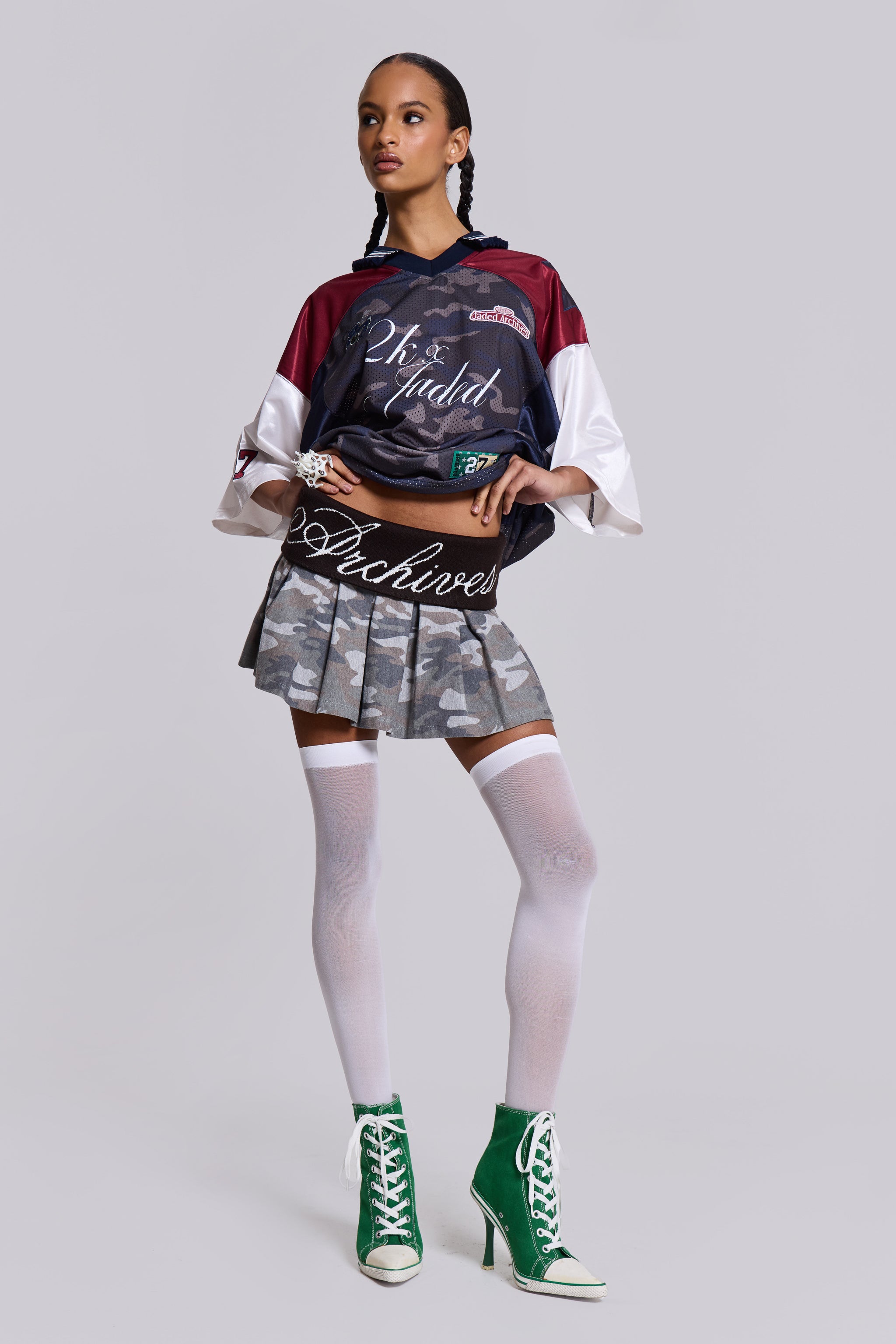 Signature Camo Pleated Mini Skirt