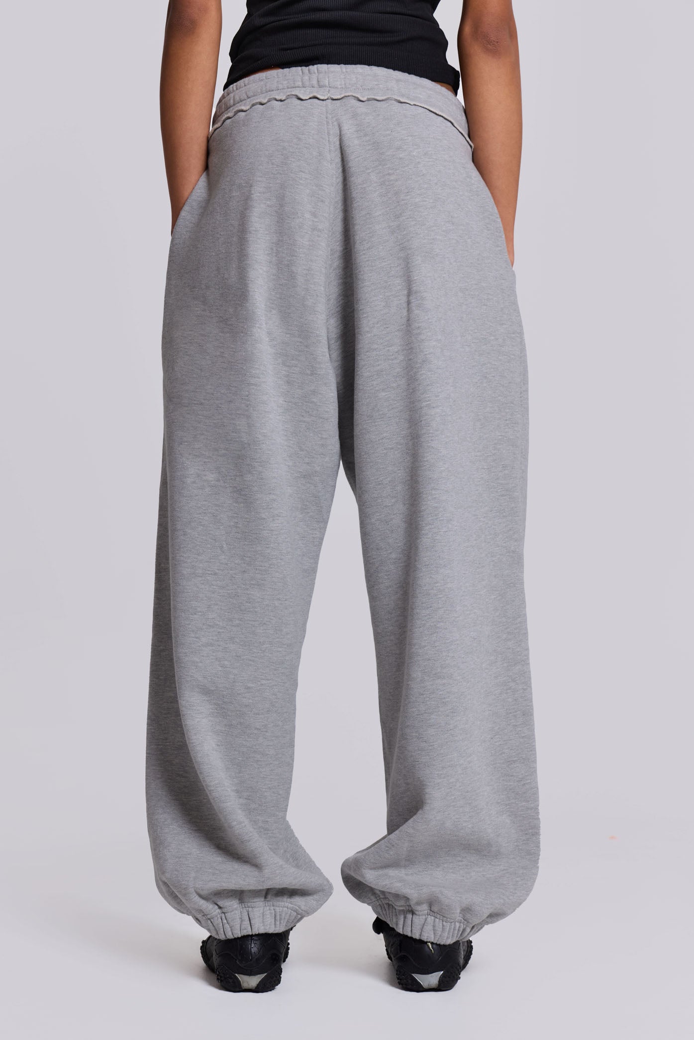 Grey Marl Cuffed Baggy Monster Joggers