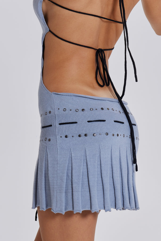 Sienna Knitted Studded Tie Mini Dress