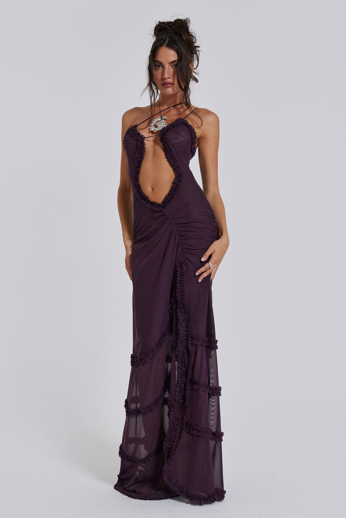 femme fatale maxi dress Jaded London Fatale Maxi Dress in Dusk