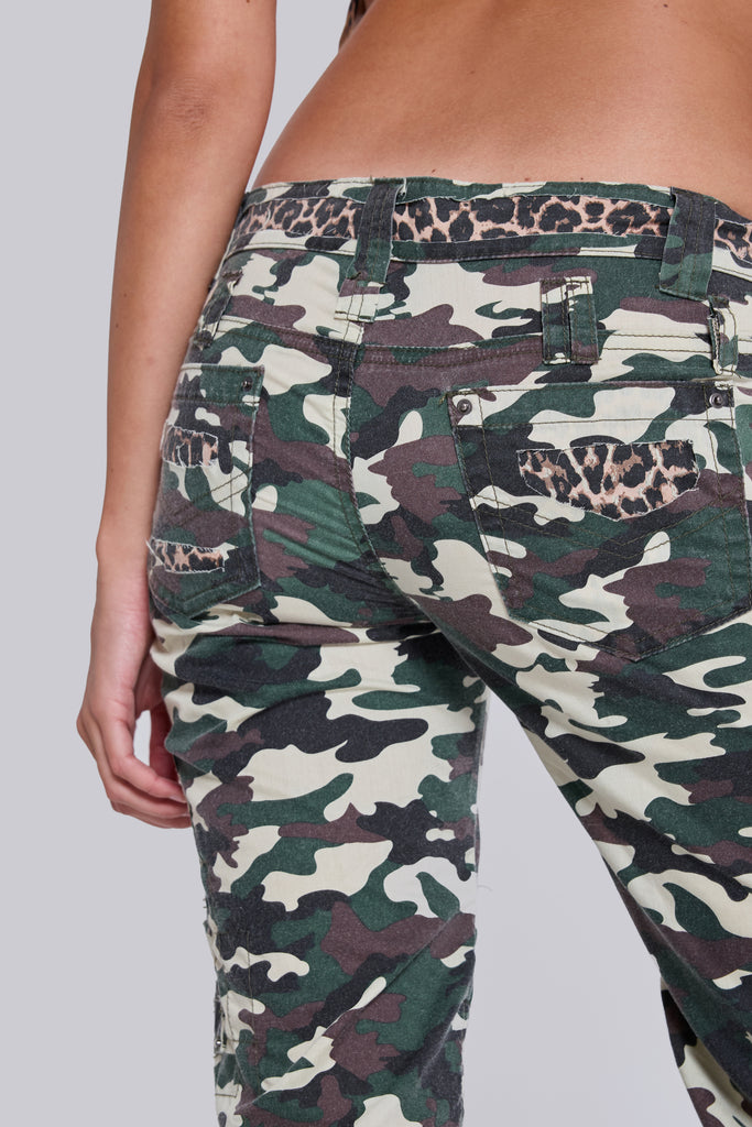 Stella Camo Leopard Cargo Capri Trousers