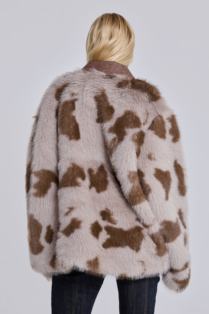 Lorax Cow Faux Fur Jacket