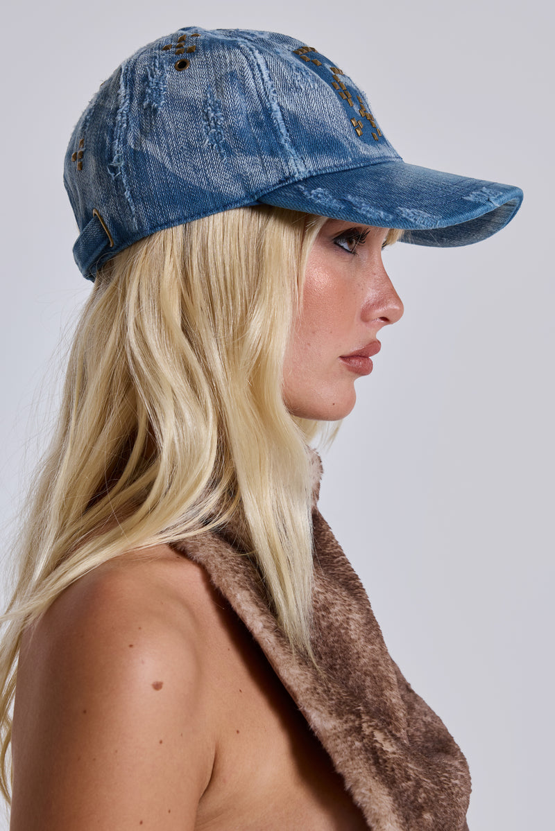 Route 66 Distressed Studded Cap