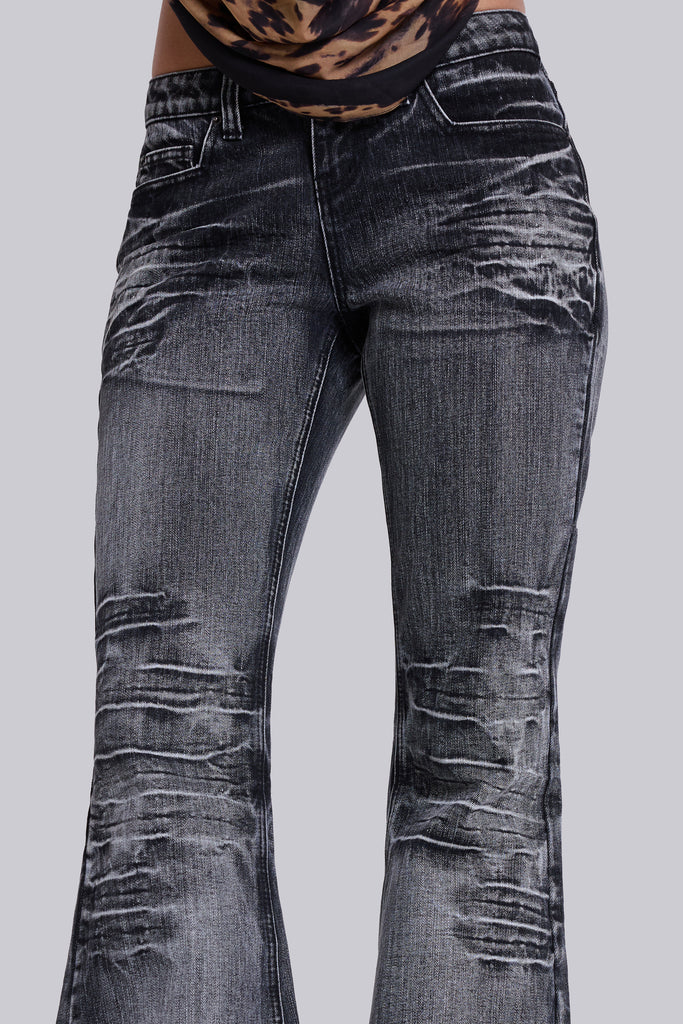 Washed Black Drift Bootcut Jeans