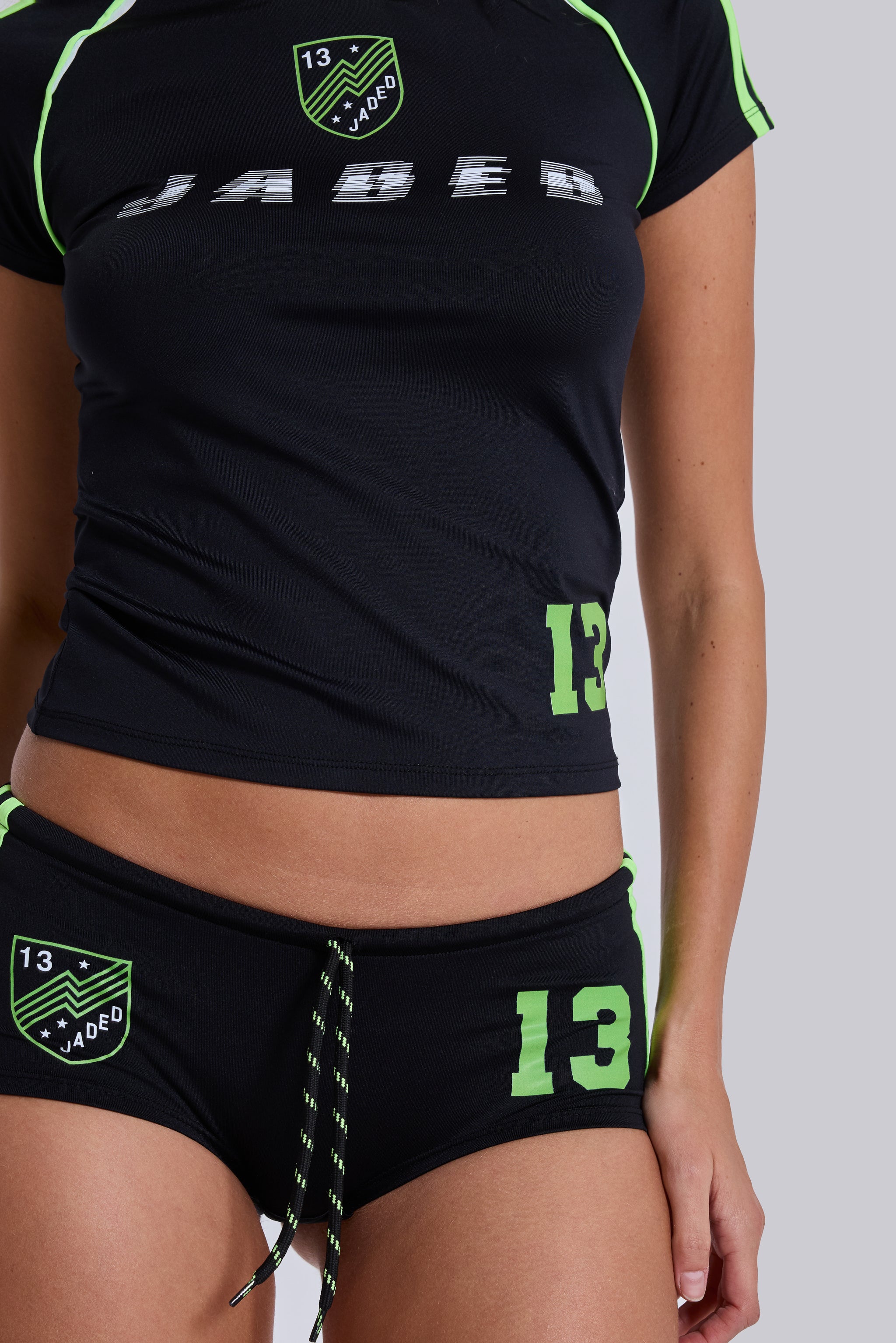 Black No.13 Football Mini Shorts