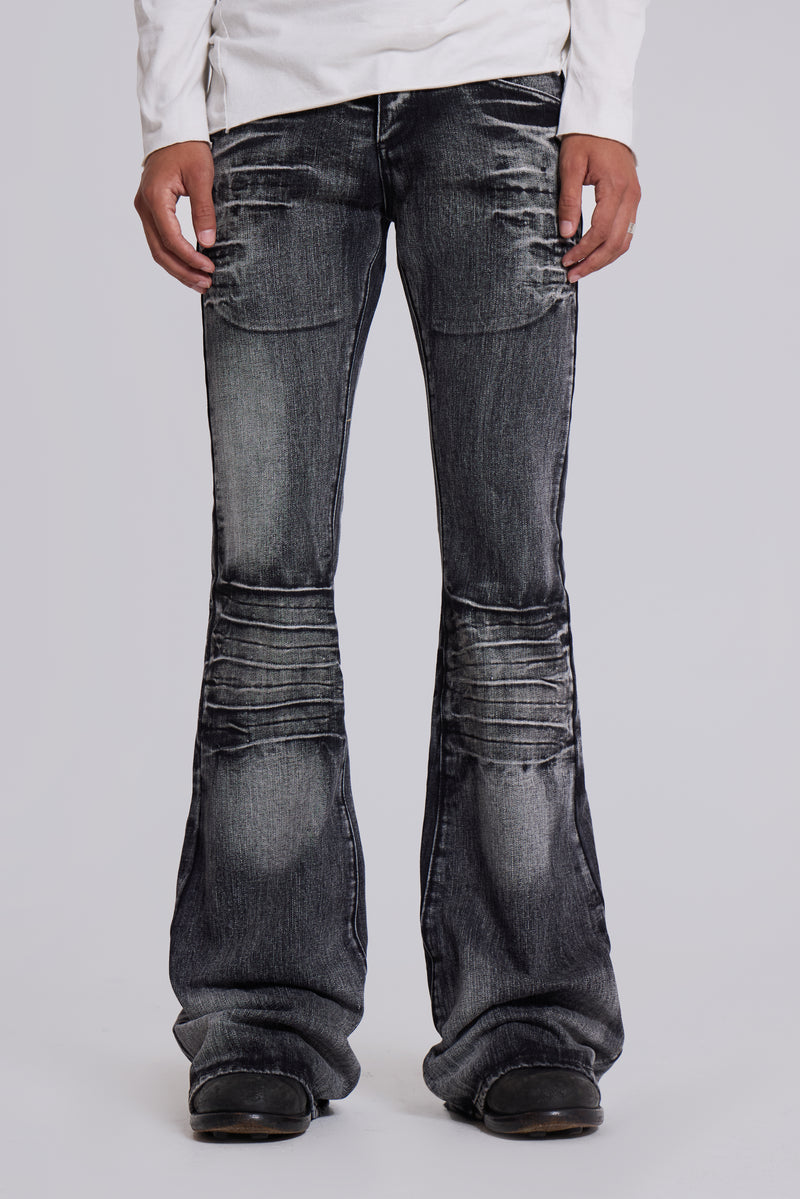 Washed Black Drift Flared Jeans