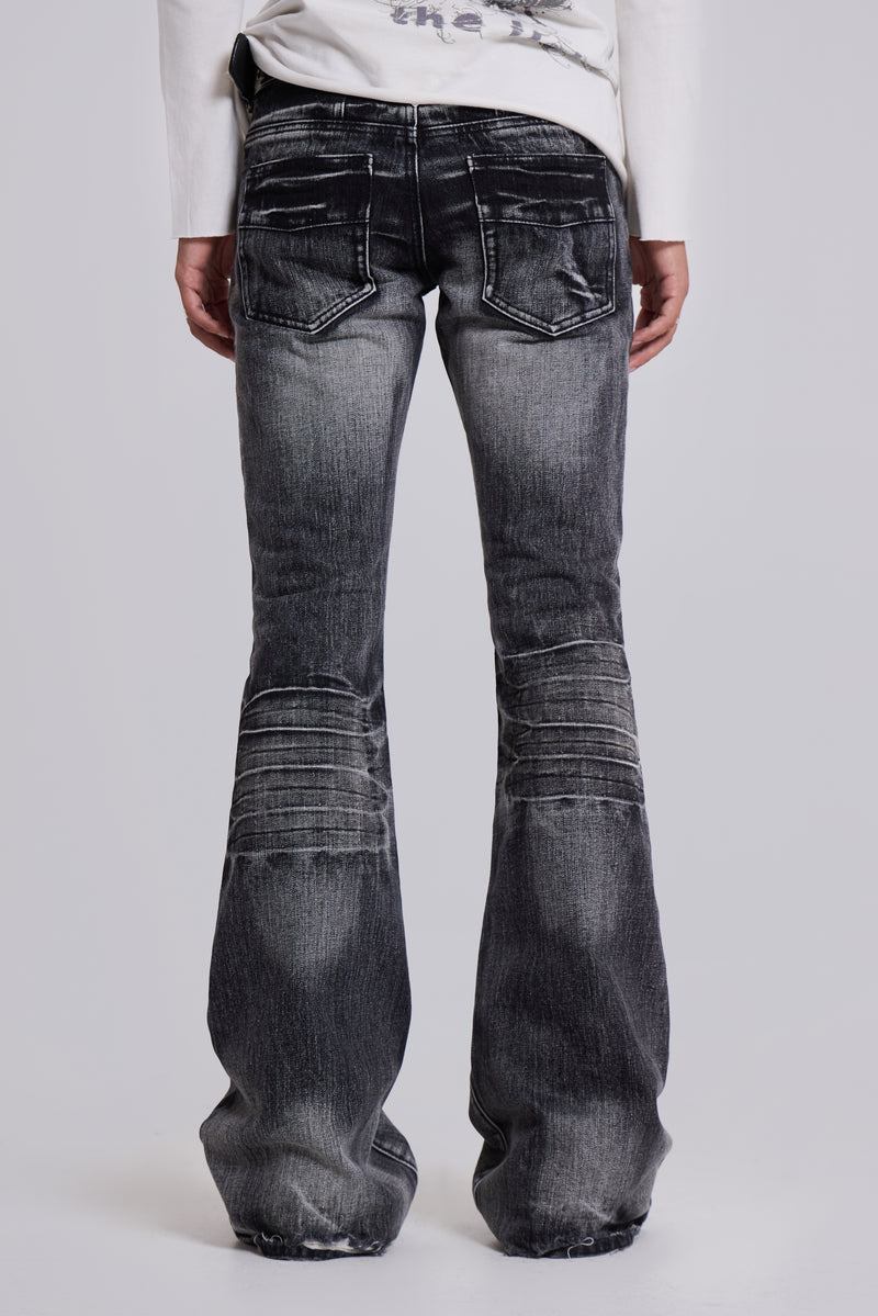 Washed Black Drift Flared Jeans