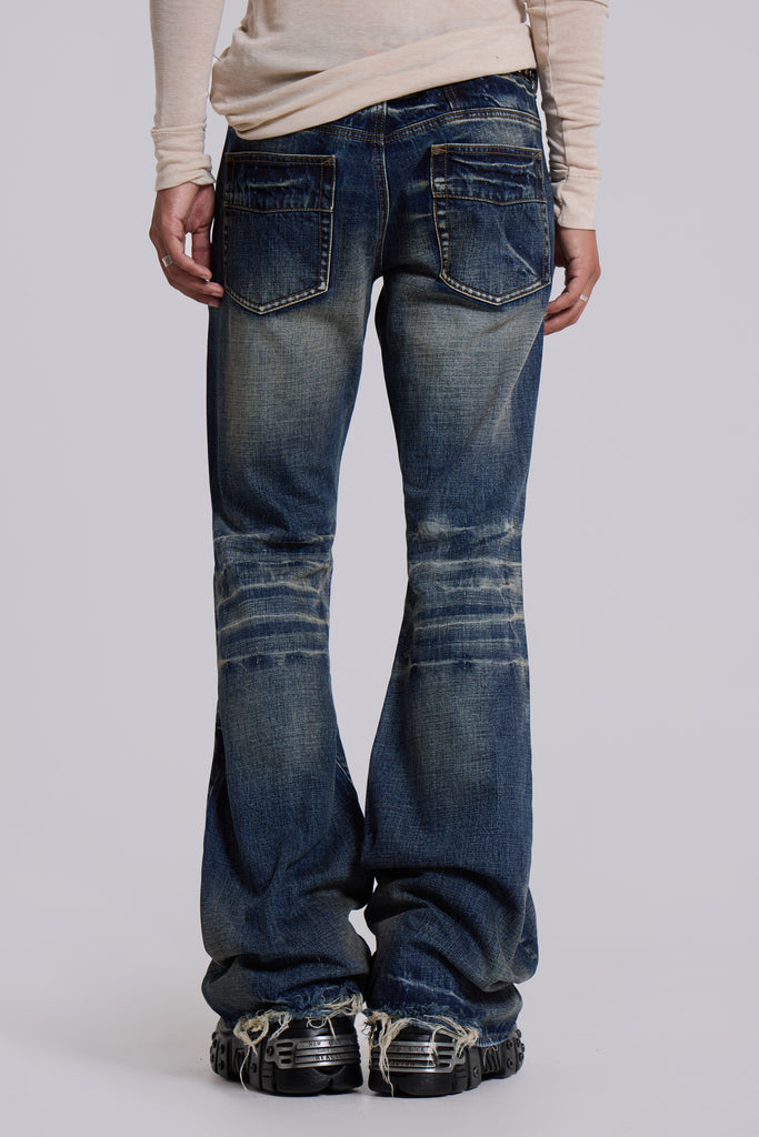 Mid Blue Drift Flared Jeans