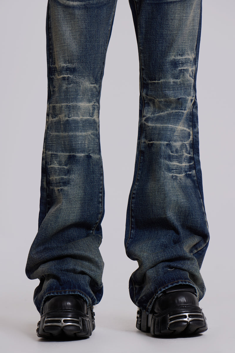 Mid Blue Drift Bootcut Jeans | Jaded London | Clothing