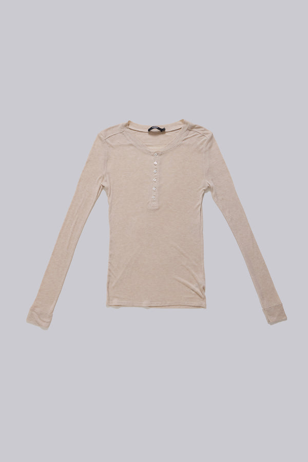 Oatmeal Haze Henley Top