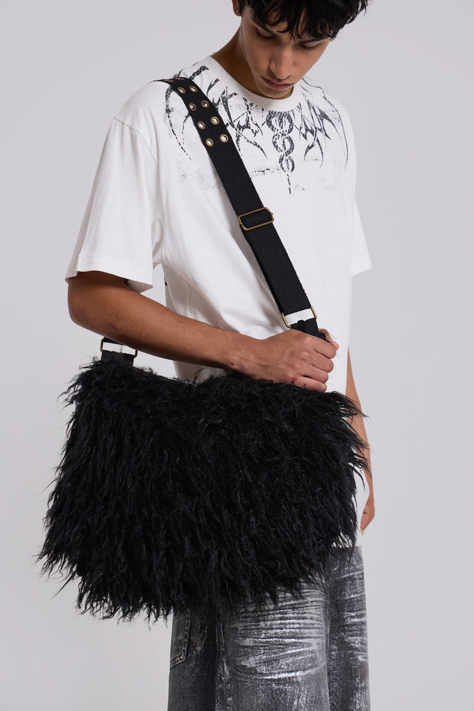 Blackout Faux Fur Sling Bag