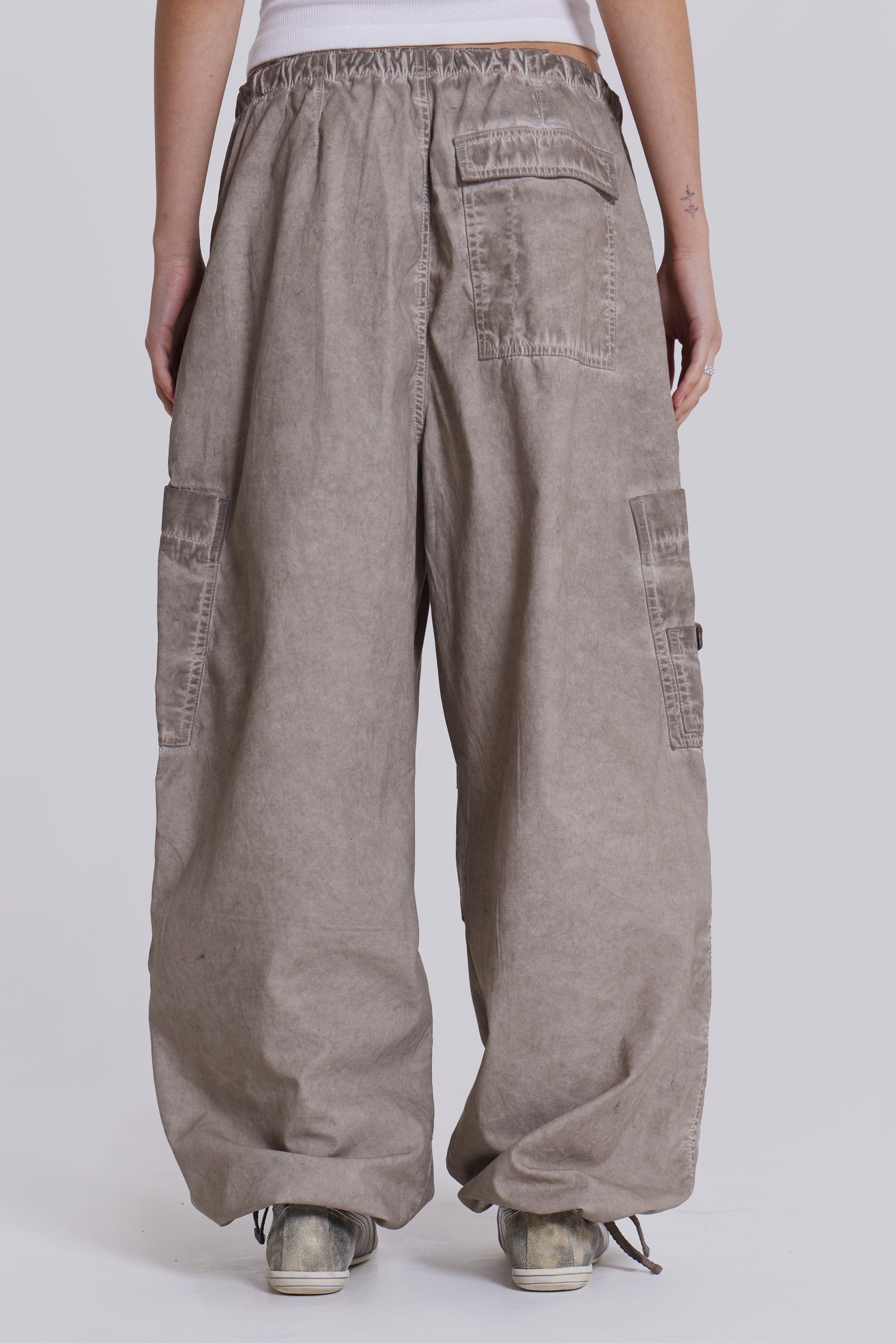 Stone Oil Wash Parachute Pants