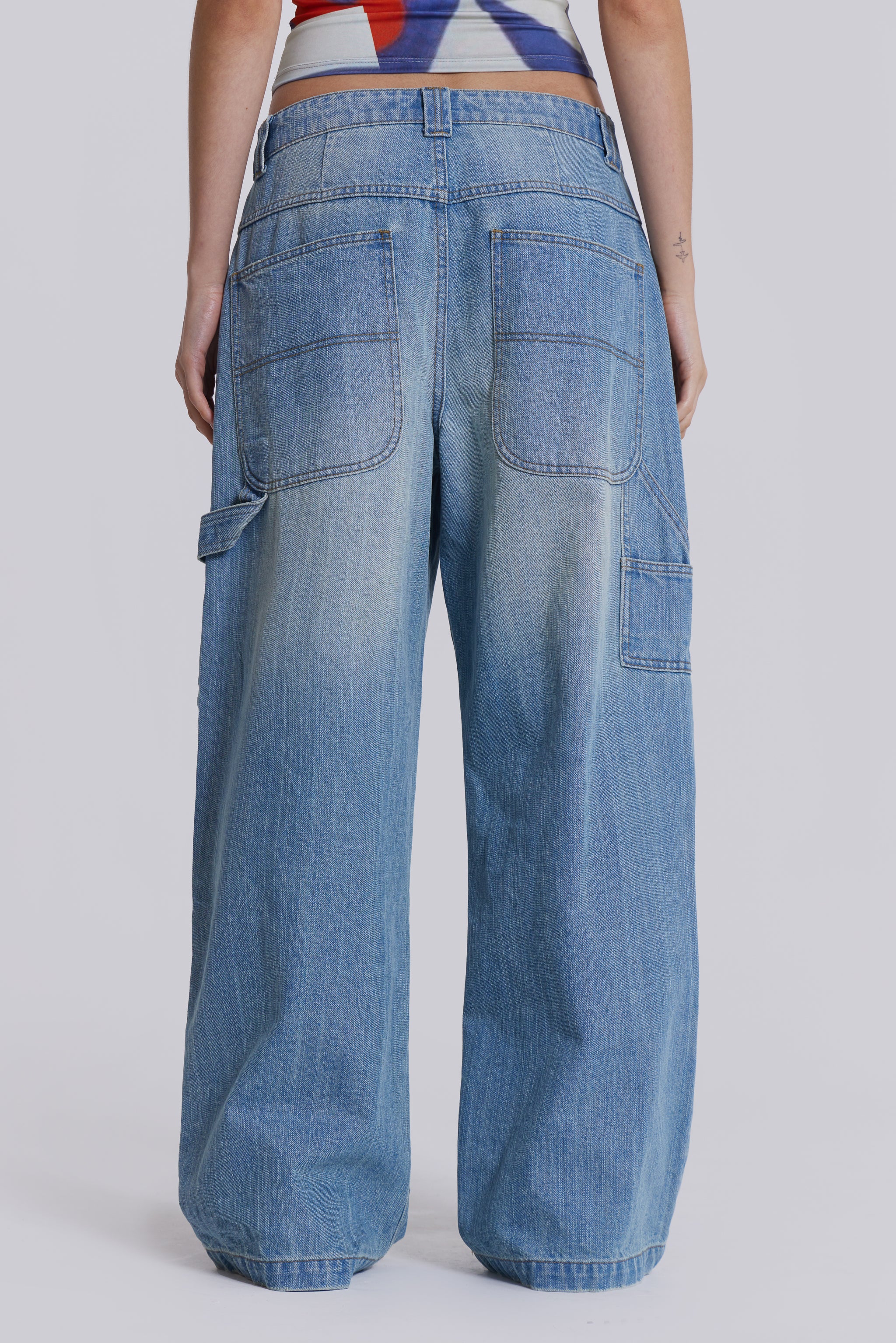 Shop Light Wash Colossus Carpenter Jeans | Jaded London | Clothing