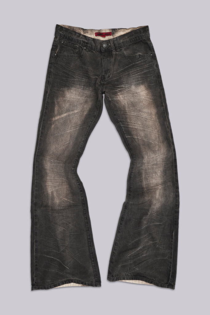 Brown Creased Drift Bootcut Jeans | Jaded London | Clothing