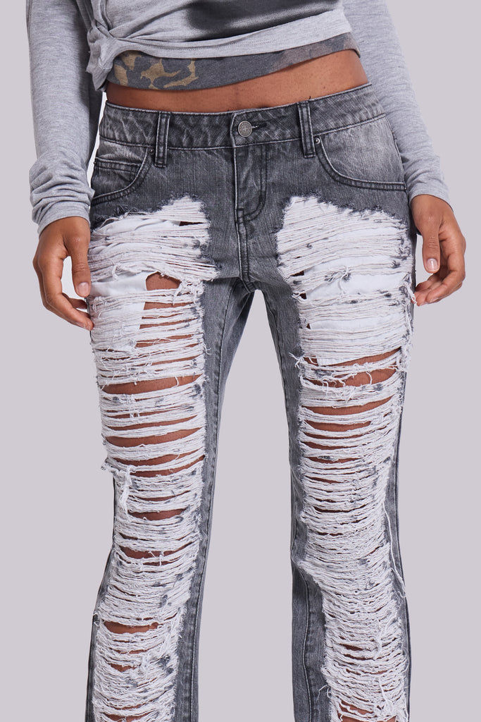 Zain Shredded Bootcut Jeans