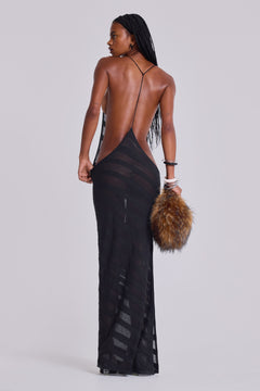 Noir Knit Maxi Dress in Black - XL / Black