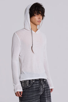 White Marl Mist Hoodie - M / White