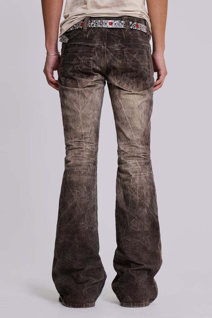 Brown Creased Drift Jeans